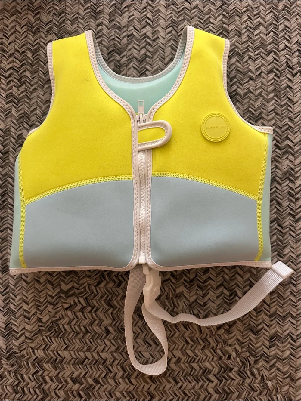 Kids Swim Safety Vest - Neon Yellow & Light Blue (2-3T)